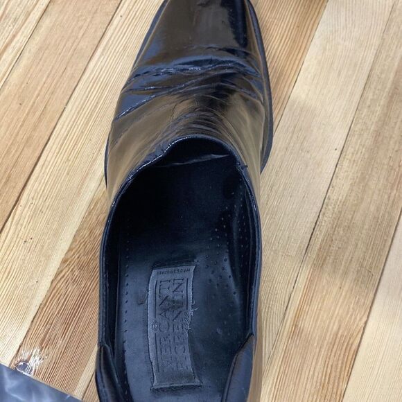 Mercanti Florentini Shoes Men Size 11.5 Black Leather Slip On Square Toe Loafer - Picture 10 of 11